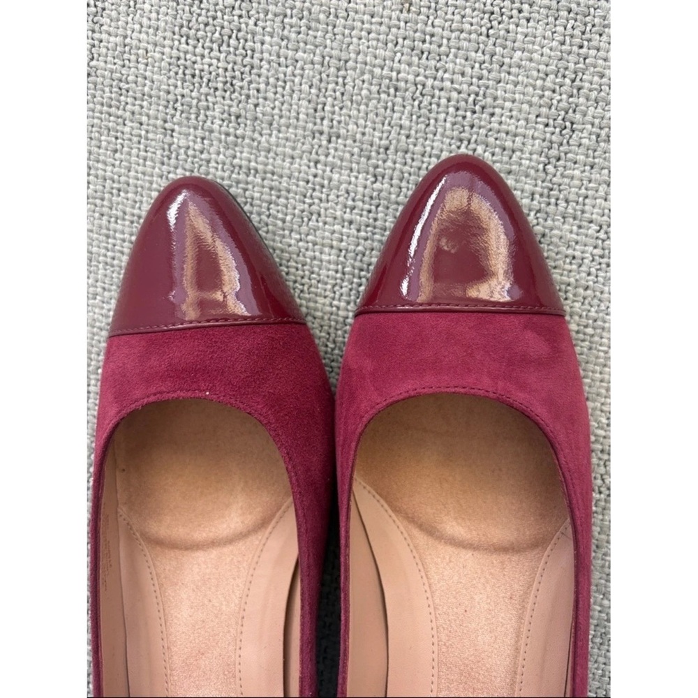 Cole Haan Women's Two-Tone Burgundy Pointed Flats - Picture 3 of 5